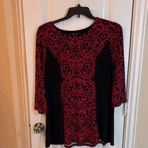 Style & Co. Red and Black Blouse